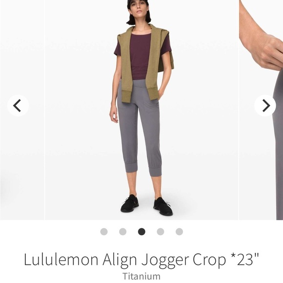 LULULEMON Align Jogger Crop 23 inch Titanium Grey Yoga Stretch Pockets Sz 4 - Picture 13 of 15